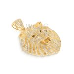 Diamond Lion Head Pendant 2.75ct. 10k Yellow Gold