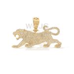 Diamond Jaguar Pendant 1.75 ct. 10k Yellow Gold