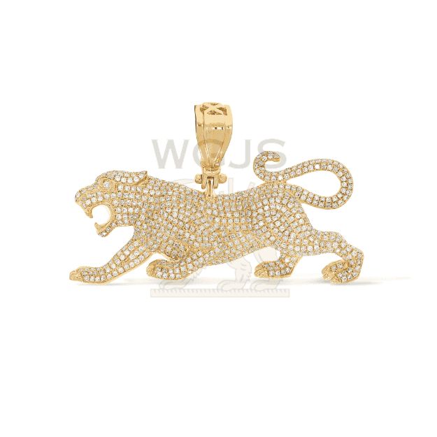 Diamond Jaguar Pendant 1.75 ct. 10k Yellow Gold