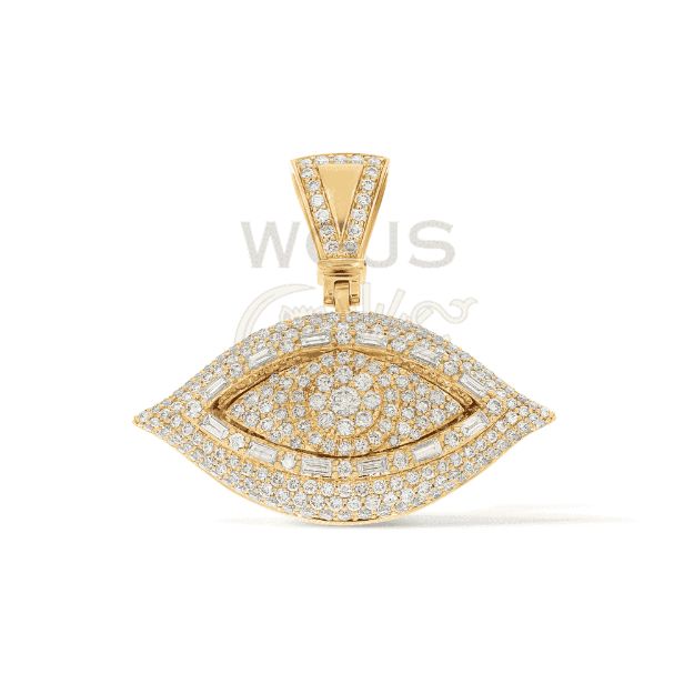 Diamond Eye Pendant 2.94 ct. 10k Yellow Gold