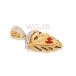 Diamond Loin Head pendant  1.30 ct. 10K Yellow Gold