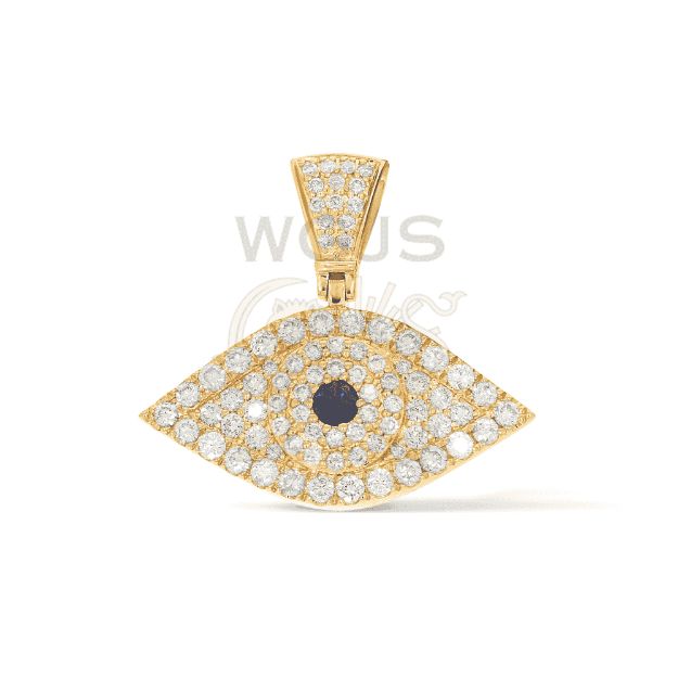 Diamond Eye Pendant 1.17 ct. 10k Yellow Gold