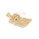 Diamond Jesus Head Pendant Thorn Crown 2.00 ct. 10k Yellow Gold