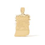 Diamond Jesus Head Pendant Thorn Crown 2.00 ct. 10k Yellow Gold