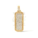 Diamond Dogtag Pendant 1.65ct. 14k Yellow Gold