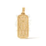 Diamond Dogtag Pendant 1.65ct. 14k Yellow Gold