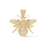 Diamond Bumble Bee Pendant 1.30 ct. 10k Yellow Gold