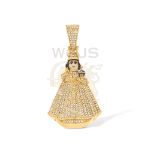 Diamond Enamel Queen Pendant 0.51 ct. 14k Yellow Gold