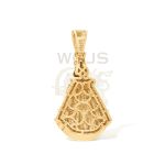 Diamond Enamel Queen Pendant 0.51 ct. 14k Yellow Gold