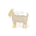 Diamond Goat Pendant 1.75 ct. 10k Yellow Gold