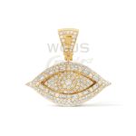 Diamond Eye Pendant 1.95 ct. 10k Yellow Gold