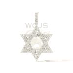 Diamond Star of David Pendant 1.10 ct. 14k White Gold