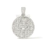 Baguette Diamond Flash Medallion 3.15 ct. 14k White Gold