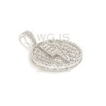 Baguette Diamond Flash Medallion 3.15 ct. 14k White Gold