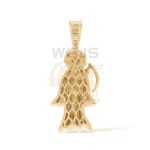 Diamond Enamel Reaper Pendant 1.20 ct. 10k Yellow Gold