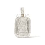 Baguette Diamond Rectangle Design Pendant 3.90 ct. 10k Yellow Gold