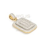 Baguette Diamond Rectangle Design Pendant 3.90 ct. 10k Yellow Gold