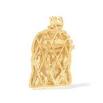 Diamond Jesus Head Pendant 3.72 ct. 10k Yellow Gold