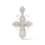 Diamond Cross Pendant 3.50 ct. 14k White Gold