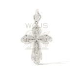 Diamond Cross Pendant 3.50 ct. 14k White Gold