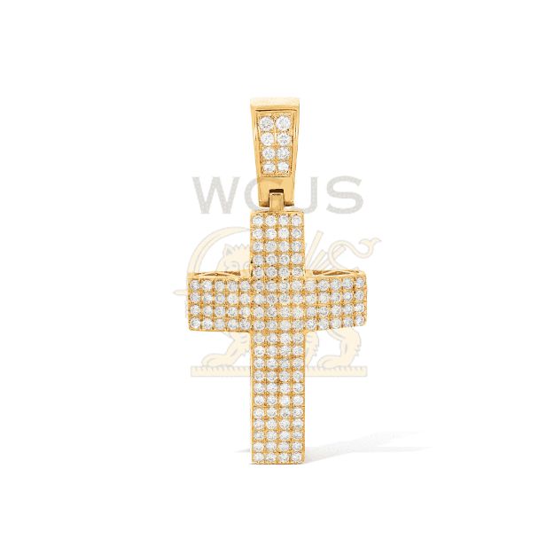 Diamond Cross Pendant 1.35 ct. 10k Yellow Gold