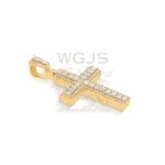 14k Princess Cut Diamond Cross Pendant 1.50 ct. Yellow Gold