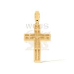 14k Princess Cut Diamond Cross Pendant 1.50 ct. Yellow Gold