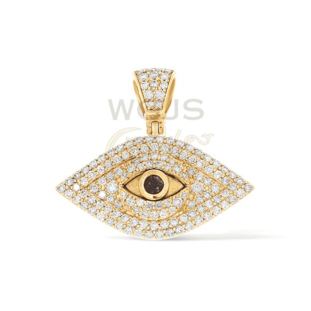 Diamond Blue Eye Pendant 1.70 ct. 14k Yellow Gold