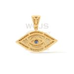 Diamond Blue Eye Pendant 1.70 ct. 14k Yellow Gold