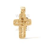 Diamond Cross Pendant with Enamel Jesus 2.60 ct. 14k Yellow Gold