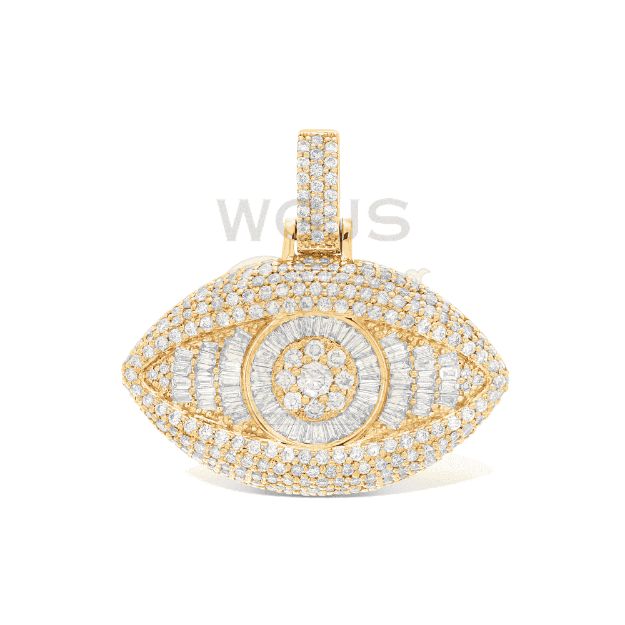 Diamond Eye Pendant 2.60 ct. 14k Yellow Gold