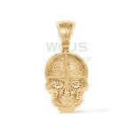 Diamond Skull Pendant -- 1.55 ct.  10k Yellow Gold