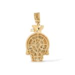 Diamond Skull Pendant  1.24 ct.  10k yellow gold