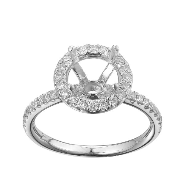 Diamond Engagement Mounting Ring 0.30 ct. 14K White Gold