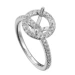 Diamond Engagement Mounting Ring 0.30 ct. 14K White Gold