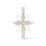 Baguette Diamond Cross Pendant 0.86 ct. 14k White Gold