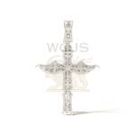 Baguette Diamond Cross Pendant 0.86 ct. 14k White Gold