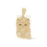 Diamond Jesus Head Pendant 1.20 ct. 14k Yellow Gold