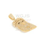 Diamond Jesus Head Pendant 1.20 ct. 14k Yellow Gold