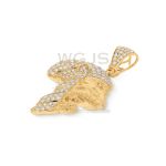 Diamond Lion Africa Pendant 2.09 ct. 10k Yellow Gold