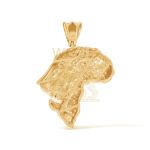 Diamond Lion Africa Pendant 2.09 ct. 10k Yellow Gold