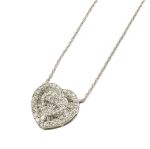 Baguette Diamond Heart Pendant with Gold Chain 0.63ct 14K Yellow Gold