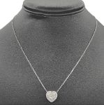 Baguette Diamond Heart Pendant with Gold Chain 0.63ct 14K White Gold