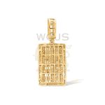 Baguette and Round Diamond Rectangle Pendant 1.82 ct. 14k Yellow Gold