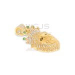 Diamond Lion Head with Crown Pendant 1.60 ct. 14k Yellow Gold