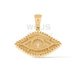 Diamond Eye Pendant Light Blue 4.00 ct. 14k Yellow Gold