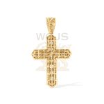 Baguette and Round Diamond Cross Pendant 2.46 ct. 14k Yellow Gold