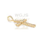 Baguette and Round Diamond Cross Pendant 2.00 ct. 14k Yellow Gold