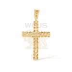 Baguette and Round Diamond Cross Pendant 2.00 ct. 14k Yellow Gold