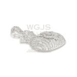 Baguette Money bag Diamond Pendant 2.55 ct. 14k White Gold